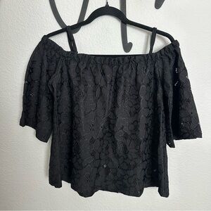 Jack by BBdakota small black lace off-shoulder top